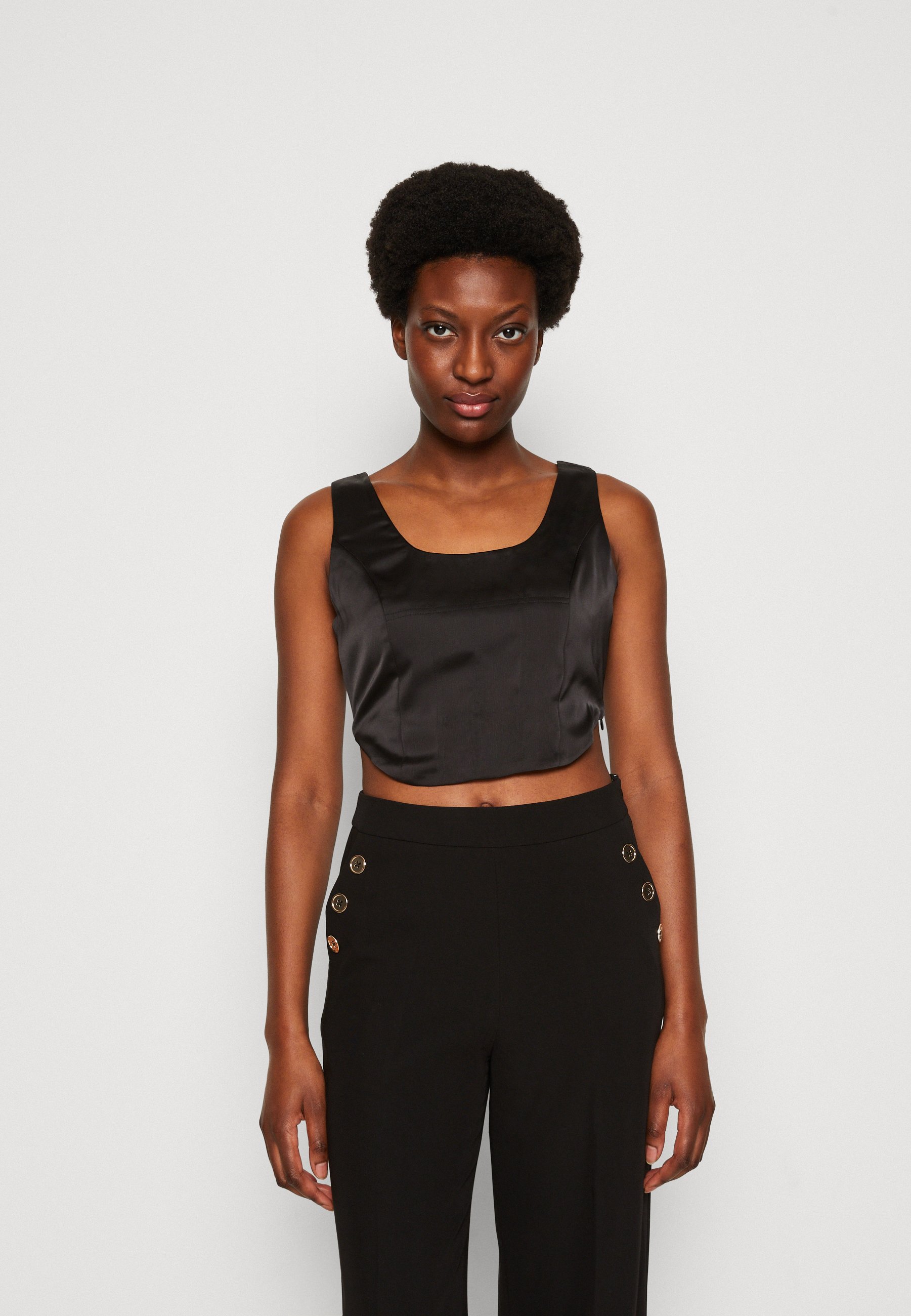 Corsagenbluse schwarz Clearance